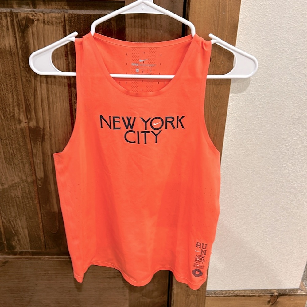 Nike Aeroswift NYC Running Tank Top - Size Small - Bright Mango